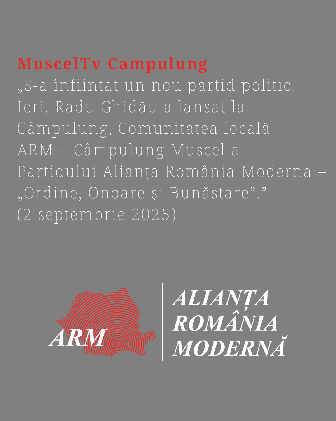 Apariții în presă 2 septembrie 2025 [Muscel TV]